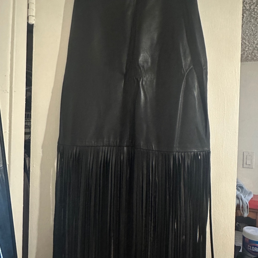 By Malene Birger Black Leather Maxi Skirt